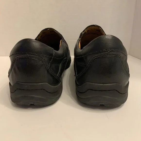Abeo Black Leather Slip-Ons Orthotics Comfort